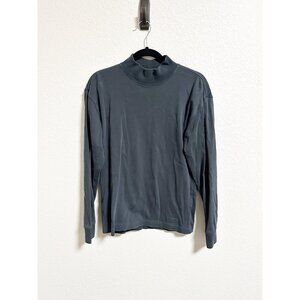 Filson Mens Mock Neck Sweater Long Sleeve Pullover Heavy Cotton Black Small